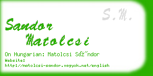 sandor matolcsi business card